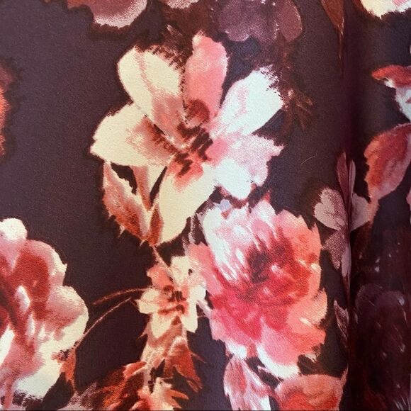 Marc New York Sz S NWT Purple Pink Satin Floral Hem Knotted Tie Blouse - Picture 9 of 10